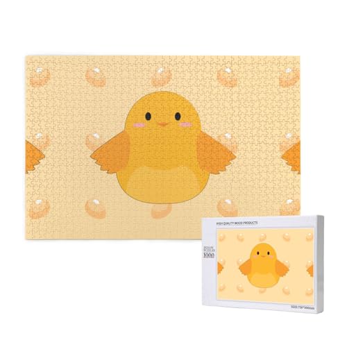 Poezjzw Cartoon-Küken, klassisches Puzzle für Erwachsene, 1000 Teile, Holzpuzzle, moderne Heimdekoration, intellektuelles Spiel, 75 x 50 cm von POEZJZW