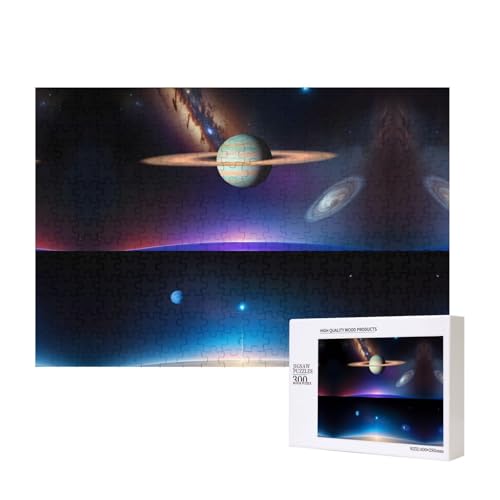 Poezjzw Cosmic Saturn Klassisches Puzzle für Erwachsene, 300 Teile, Holzpuzzle, moderne Wohnkultur, intellektuelles Spiel, 40 x 28 cm Poezjzw Cosmic Saturn Klassisches Puzzle für Erwachsene, 300 Teile, Holzpuzzle, moderne Wohnkultur, intellektuelles Spiel, 40 x 28 cm von POEZJZW