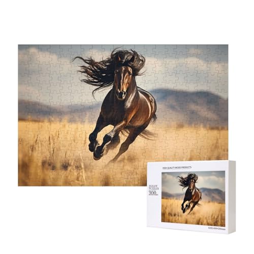 Poezjzw Das schwarze Pferd, Puzzles für Erwachsene, 300 Teile, Holzpuzzle für Familie, Freunde, Heimdekoration, Wandkunst, 15,7 x 27,9 cm Poezjzw Das schwarze Pferd, Puzzles für Erwachsene, 300 Teile, Holzpuzzle für Familie, Freunde, Heimdekoration, Wandkunst, 15,7 x 27,9 cm von POEZJZW
