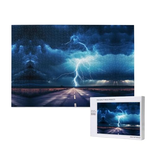 Poezjzw Donner und Blitz-Puzzles für Erwachsene, 1000 Teile, Holzpuzzle für Familie, Freunde, Heimdekoration, Wandkunst, 75 x 50 cm Poezjzw Donner und Blitz-Puzzles für Erwachsene, 1000 Teile, Holzpuzzle für Familie, Freunde, Heimdekoration, Wandkunst, 75 x 50 cm von POEZJZW