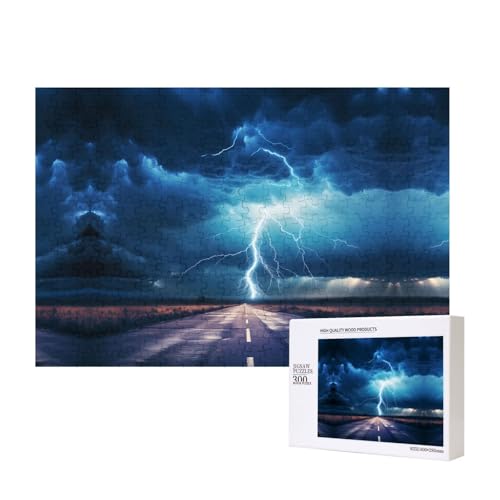 Poezjzw Donner und Blitz-Puzzles für Erwachsene, 300 Teile, Holzpuzzle für Familie, Freunde, Heimdekoration, Wandkunst, 15,7 x 27,9 cm Poezjzw Donner und Blitz-Puzzles für Erwachsene, 300 Teile, Holzpuzzle für Familie, Freunde, Heimdekoration, Wandkunst, 15,7 x 27,9 cm von POEZJZW