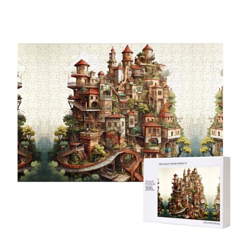 Poezjzw Dream Castle Klassisches Puzzle für Erwachsene, 300 Teile, Holzpuzzle, moderne Wohnkultur, intellektuelles Spiel, 40 x 28 cm Poezjzw Dream Castle Klassisches Puzzle für Erwachsene, 300 Teile, Holzpuzzle, moderne Wohnkultur, intellektuelles Spiel, 40 x 28 cm von POEZJZW