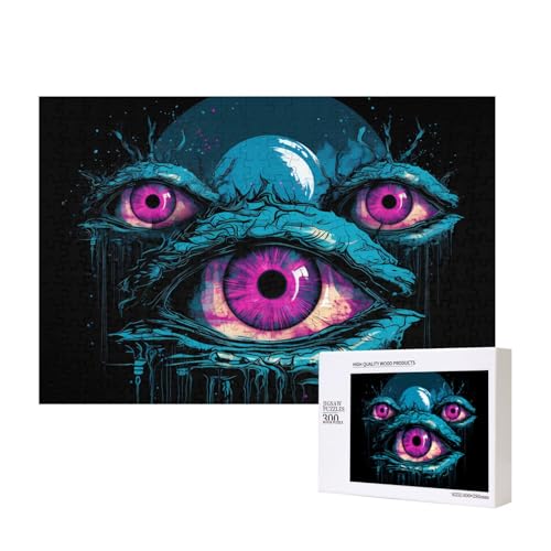 Poezjzw Dreiäugiges Monster, klassisches Puzzle für Erwachsene, 300 Teile, Holzpuzzle, moderne Wohnkultur, intellektuelles Spiel, 40 x 28 cm Poezjzw Dreiäugiges Monster, klassisches Puzzle für Erwachsene, 300 Teile, Holzpuzzle, moderne Wohnkultur, intellektuelles Spiel, 40 x 28 cm von POEZJZW