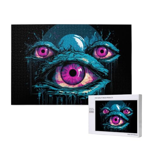 Poezjzw Dreiäugiges Monster-Puzzle für Erwachsene, klassisches Puzzle, 1000 Teile, Holzpuzzle, moderne Heimdekoration, intellektuelles Spiel, 75 x 50 cm Poezjzw Dreiäugiges Monster-Puzzle für Erwachsene, klassisches Puzzle, 1000 Teile, Holzpuzzle, moderne Heimdekoration, intellektuelles Spiel, 75 x 50 cm von POEZJZW