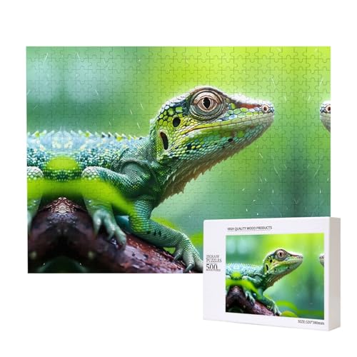 Poezjzw Eidechsen-Nahaufnahmen-Puzzles für Erwachsene, 500 Teile, Holzpuzzle für Familie, Freunde, Heimdekoration, Wandkunst, 50 x 38 cm Poezjzw Eidechsen-Nahaufnahmen-Puzzles für Erwachsene, 500 Teile, Holzpuzzle für Familie, Freunde, Heimdekoration, Wandkunst, 50 x 38 cm von POEZJZW