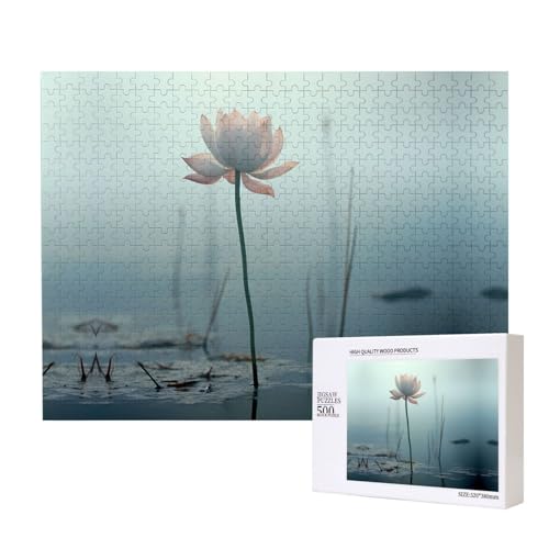 Poezjzw Ein Lotusblumen-Puzzle für Erwachsene, 500 Teile, Holzpuzzle für Familie, Freunde, Heimdekoration, Wandkunst, 50 x 38 cm Poezjzw Ein Lotusblumen-Puzzle für Erwachsene, 500 Teile, Holzpuzzle für Familie, Freunde, Heimdekoration, Wandkunst, 50 x 38 cm von POEZJZW