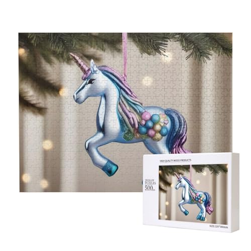 Poezjzw Einhorn-Ornament, klassisches Puzzle, 500 Teile, Holzpuzzle, moderne Wohnkultur, intellektuelles Spiel, 52 x 38 cm Poezjzw Einhorn-Ornament, klassisches Puzzle, 500 Teile, Holzpuzzle, moderne Wohnkultur, intellektuelles Spiel, 52 x 38 cm von POEZJZW