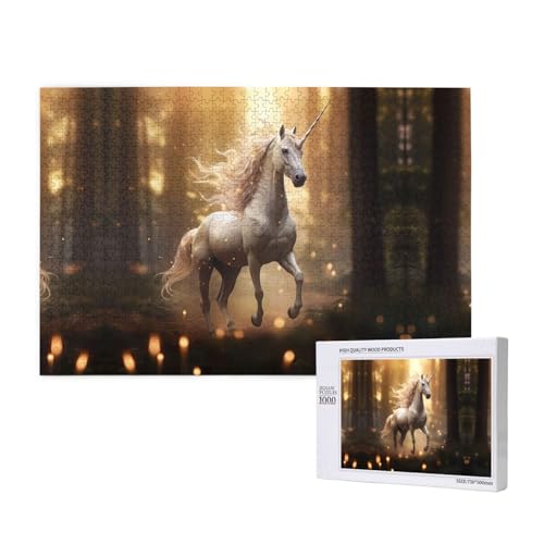 Poezjzw Einhorn-Puzzles für Erwachsene, 1000 Teile, Holzpuzzle für Familie, Freunde, Heimdekoration, Wandkunst, 75 x 50 cm Poezjzw Einhorn-Puzzles für Erwachsene, 1000 Teile, Holzpuzzle für Familie, Freunde, Heimdekoration, Wandkunst, 75 x 50 cm von POEZJZW