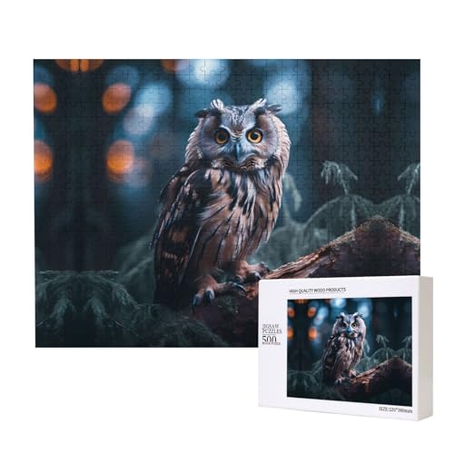 Poezjzw Eule Hörpuzzle für Erwachsene, 500 Teile, Holzpuzzle für Familie, Freunde, Heimdekoration, Wandkunst, 500 x 38 cm Poezjzw Eule Hörpuzzle für Erwachsene, 500 Teile, Holzpuzzle für Familie, Freunde, Heimdekoration, Wandkunst, 500 x 38 cm von POEZJZW