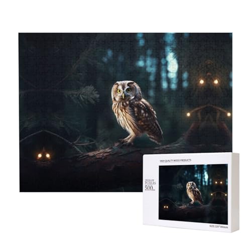 Poezjzw Eulen-Puzzles für Erwachsene, 500 Teile, Holzpuzzle für Familie, Freunde, Heimdekoration, Wandkunst, 50 x 38 cm Poezjzw Eulen-Puzzles für Erwachsene, 500 Teile, Holzpuzzle für Familie, Freunde, Heimdekoration, Wandkunst, 50 x 38 cm von POEZJZW