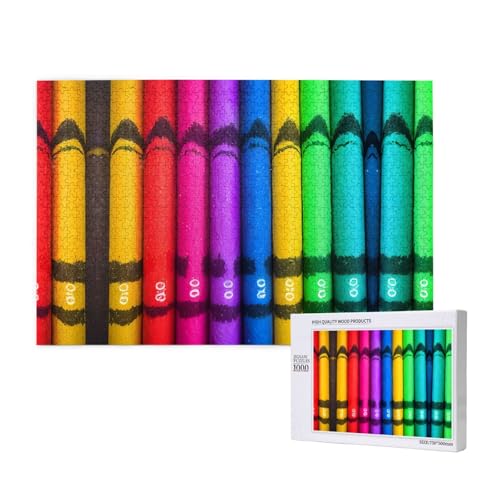 Poezjzw Farbige Wachsmalstifte, klassisches Puzzle, 1000 Teile, Holzpuzzle, moderne Heimdekoration, intellektuelles Spiel, 75 x 50 cm Poezjzw Farbige Wachsmalstifte, klassisches Puzzle, 1000 Teile, Holzpuzzle, moderne Heimdekoration, intellektuelles Spiel, 75 x 50 cm von POEZJZW
