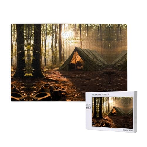 Poezjzw Festzelt-Puzzles für Erwachsene, 1000 Teile, Holzpuzzle für Familie, Freunde, Heimdekoration, Wandkunst, 75 x 50 cm von POEZJZW