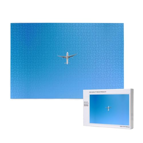 Poezjzw Flugzeug-Puzzles für Erwachsene, 1000 Teile, Holzpuzzle für Familie, Freunde, Heimdekoration, Wandkunst, 75 x 50 cm von POEZJZW