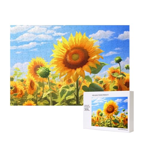 Poezjzw Gedeihende Sonnenblumen-Puzzles für Erwachsene, 300 Teile, Holzpuzzle für Familie, Freunde, Heimdekoration, Wandkunst, 15,7 x 27,9 cm Poezjzw Gedeihende Sonnenblumen-Puzzles für Erwachsene, 300 Teile, Holzpuzzle für Familie, Freunde, Heimdekoration, Wandkunst, 15,7 x 27,9 cm von POEZJZW