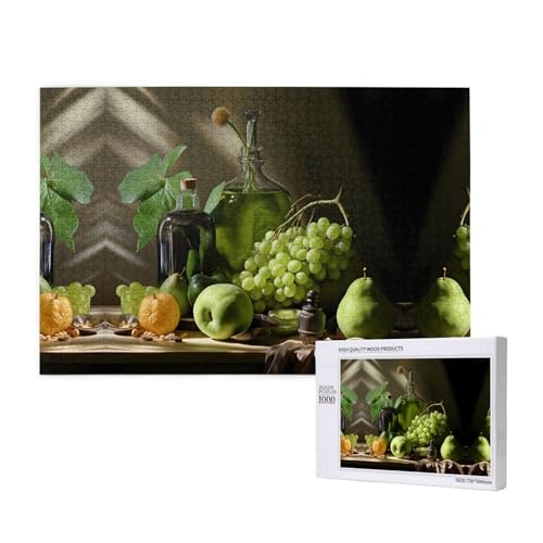 Poezjzw Glas-Puzzles für Erwachsene, 1000 Teile, Holzpuzzle für Familie, Freunde, Heimdekoration, Wandkunst, 75 x 50 cm von POEZJZW