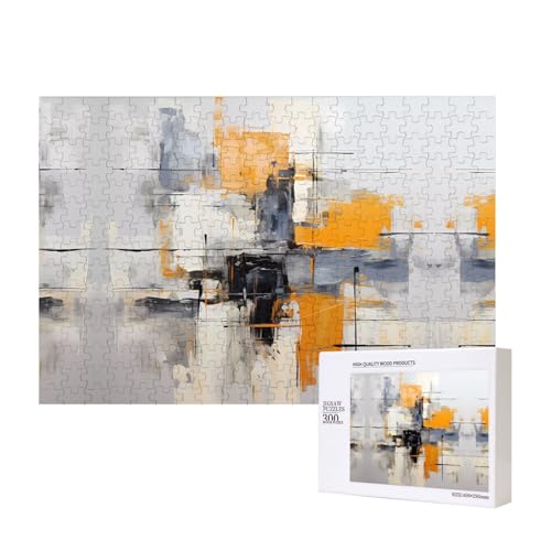 Poezjzw Graues und gelbes abstraktes Kunstgemälde, klassisches Puzzle, Erwachsene, 300 Teile, Holzpuzzle, moderne Wohnkultur, intellektuelles Spiel, 40 x 28 cm Poezjzw Graues und gelbes abstraktes Kunstgemälde, klassisches Puzzle, Erwachsene, 300 Teile, Holzpuzzle, moderne Wohnkultur, intellektuelles Spiel, 40 x 28 cm von POEZJZW