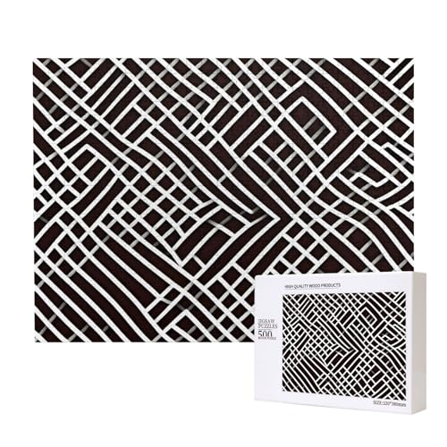 Poezjzw Grid Klassisches Puzzle für Erwachsene, 500 Teile, Holzpuzzle, moderne Wohnkultur, intellektuelles Spiel, 52 x 38 cm Poezjzw Grid Klassisches Puzzle für Erwachsene, 500 Teile, Holzpuzzle, moderne Wohnkultur, intellektuelles Spiel, 52 x 38 cm von POEZJZW