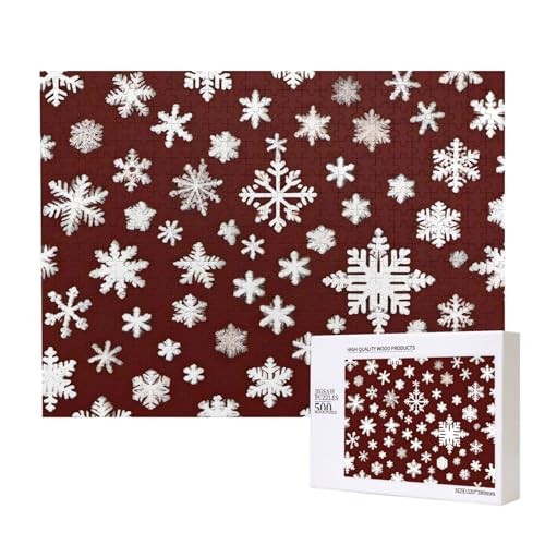 Poezjzw Große und kleine Schneeflocken, klassisches Puzzle für Erwachsene, 500 Teile, Holzpuzzle, moderne Wohnkultur, intellektuelles Spiel, 52 x 38 cm Poezjzw Große und kleine Schneeflocken, klassisches Puzzle für Erwachsene, 500 Teile, Holzpuzzle, moderne Wohnkultur, intellektuelles Spiel, 52 x 38 cm von POEZJZW