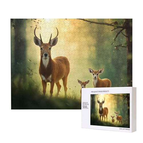 Poezjzw Großes Hirsch und kleines Hirsch für Erwachsene, klassisches Puzzle, 500 Teile, Holzpuzzle, moderne Wohnkultur, intellektuelles Spiel, 52 x 38 cm Poezjzw Großes Hirsch und kleines Hirsch für Erwachsene, klassisches Puzzle, 500 Teile, Holzpuzzle, moderne Wohnkultur, intellektuelles Spiel, 52 x 38 cm von POEZJZW