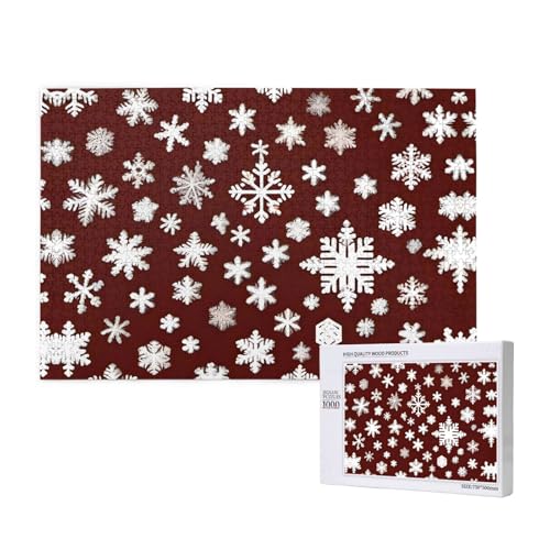 Poezjzw Großes und kleines Schneeflocken-Puzzle für Erwachsene, klassisches Puzzle, 1000 Teile, Holzpuzzle, moderne Heimdekoration, intellektuelles Spiel, 75 x 50 cm Poezjzw Großes und kleines Schneeflocken-Puzzle für Erwachsene, klassisches Puzzle, 1000 Teile, Holzpuzzle, moderne Heimdekoration, intellektuelles Spiel, 75 x 50 cm von POEZJZW