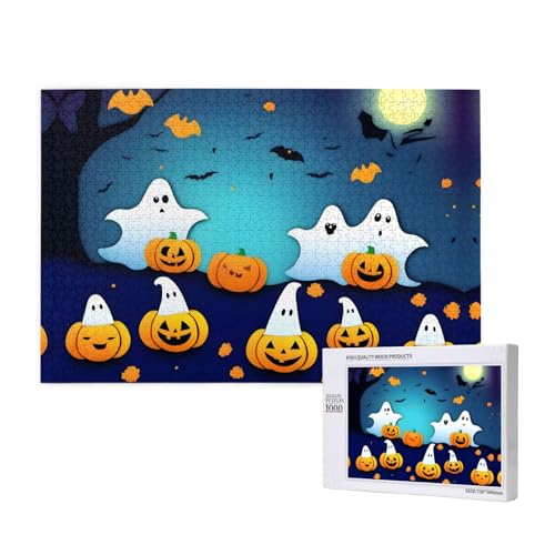 Poezjzw Halloween Ghost Klassisches Puzzle für Erwachsene, 1000 Teile, Holzpuzzle, moderne Wohnkultur, intellektuelles Spiel, 75 x 50 cm Poezjzw Halloween Ghost Klassisches Puzzle für Erwachsene, 1000 Teile, Holzpuzzle, moderne Wohnkultur, intellektuelles Spiel, 75 x 50 cm von POEZJZW