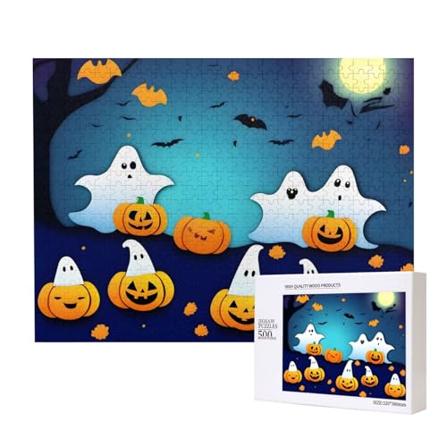 Poezjzw Halloween Ghost Klassisches Puzzle für Erwachsene, 500 Teile, Holzpuzzle, moderne Wohnkultur, intellektuelles Spiel, 52 x 38 cm Poezjzw Halloween Ghost Klassisches Puzzle für Erwachsene, 500 Teile, Holzpuzzle, moderne Wohnkultur, intellektuelles Spiel, 52 x 38 cm von POEZJZW