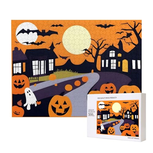 Poezjzw Halloween Kürbisse Erwachsene Classic Puzzle 500 Teile Holzpuzzle Moderne Wohnkultur Intellektuelles Spiel 52 x 38 cm Poezjzw Halloween Kürbisse Erwachsene Classic Puzzle 500 Teile Holzpuzzle Moderne Wohnkultur Intellektuelles Spiel 52 x 38 cm von POEZJZW