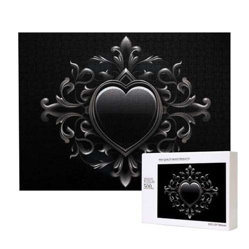 Poezjzw Herzschnitz-Puzzles für Erwachsene, 500 Teile, Holzpuzzle für Familie, Freunde, Heimdekoration, Wandkunst, 50 x 38 cm Poezjzw Herzschnitz-Puzzles für Erwachsene, 500 Teile, Holzpuzzle für Familie, Freunde, Heimdekoration, Wandkunst, 50 x 38 cm von POEZJZW