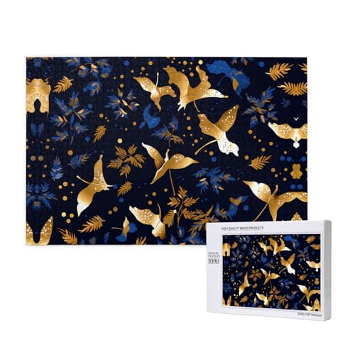 Poezjzw Holzpuzzle mit Baum-Dinosaurier-Motiv, 1000 Teile, modernes Heimdekor, intellektuelles Spiel, 75 x 50 cm von POEZJZW