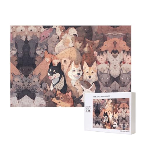 Poezjzw Hundebilder, klassisches Puzzle für Erwachsene, 300 Teile, Holzpuzzle, moderne Wohnkultur, intellektuelles Spiel, 40 x 28 cm Poezjzw Hundebilder, klassisches Puzzle für Erwachsene, 300 Teile, Holzpuzzle, moderne Wohnkultur, intellektuelles Spiel, 40 x 28 cm von POEZJZW