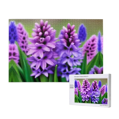Poezjzw Hyacinth Klassisches Puzzle für Erwachsene, 1000 Teile, Holzpuzzle, moderne Wohnkultur, intellektuelles Spiel, 75 x 50 cm von POEZJZW