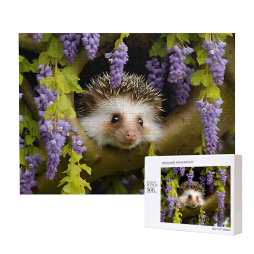 Poezjzw Igel- und Blumen-Puzzles für Erwachsene, 500 Teile, Holzpuzzle für Familie, Freunde, Heimdekoration, Wandkunst, 50 x 38 cm Poezjzw Igel- und Blumen-Puzzles für Erwachsene, 500 Teile, Holzpuzzle für Familie, Freunde, Heimdekoration, Wandkunst, 50 x 38 cm von POEZJZW