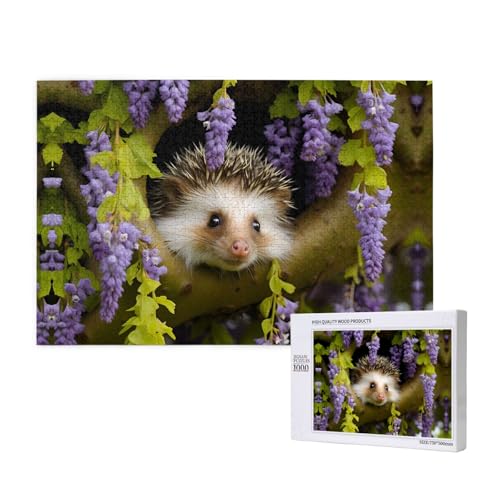 Poezjzw Igel- und Blumenpuzzles für Erwachsene, 1000 Teile, Holzpuzzle für Familie, Freunde, Heimdekoration, Wandkunst, 75 x 50 cm Poezjzw Igel- und Blumenpuzzles für Erwachsene, 1000 Teile, Holzpuzzle für Familie, Freunde, Heimdekoration, Wandkunst, 75 x 50 cm von POEZJZW