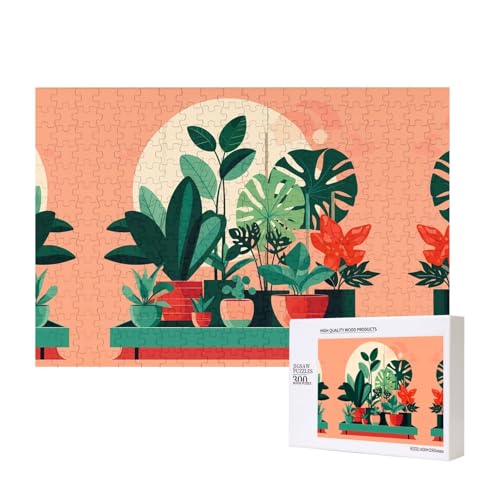 Poezjzw Indoor Topfpflanzen für Erwachsene, klassisches Puzzle, 300 Teile, Holzpuzzle, moderne Wohnkultur, intellektuelles Spiel, 40 x 28 cm Poezjzw Indoor Topfpflanzen für Erwachsene, klassisches Puzzle, 300 Teile, Holzpuzzle, moderne Wohnkultur, intellektuelles Spiel, 40 x 28 cm von POEZJZW
