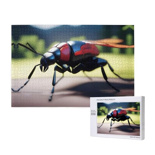 Poezjzw Insekten, klassisches Puzzle, 1000 Teile, Holzpuzzle, moderne Heimdekoration, intellektuelles Spiel, 75 x 50 cm von POEZJZW
