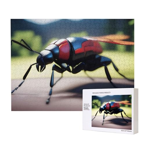 Poezjzw Insekten, klassisches Puzzle für Erwachsene, 500 Teile, Holzpuzzle, moderne Wohnkultur, intellektuelles Spiel, 52 x 38 cm von POEZJZW