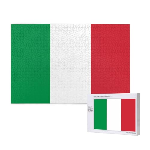 Poezjzw Italienische Flagge, klassisches Puzzle für Erwachsene, 1000 Teile, Holzpuzzle, moderne Wohnkultur, intellektuelles Spiel, 75 x 50 cm Poezjzw Italienische Flagge, klassisches Puzzle für Erwachsene, 1000 Teile, Holzpuzzle, moderne Wohnkultur, intellektuelles Spiel, 75 x 50 cm von POEZJZW