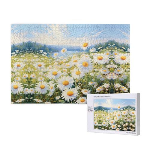 Poezjzw Italienische Nationalblumen-Puzzles für Erwachsene, 1000 Teile, Holzpuzzle für Familie, Freunde, Heimdekoration, Wandkunst, 75 x 50 cm von POEZJZW