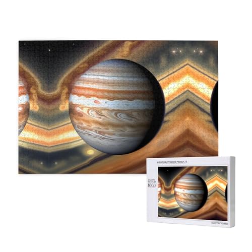 Poezjzw Jupiter Klassisches Puzzle für Erwachsene, Landschaft, 1000 Teile, Holzpuzzle, moderne Heimdekoration, intellektuelles Spiel, 75 x 50 cm von POEZJZW