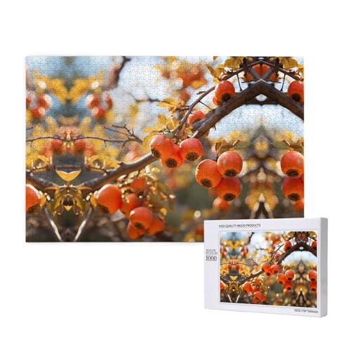 Poezjzw Kaki-Puzzles für Erwachsene, 1000 Teile, Holzpuzzle für Familie, Freunde, Heimdekoration, Wandkunst, 75 x 50 cm Poezjzw Kaki-Puzzles für Erwachsene, 1000 Teile, Holzpuzzle für Familie, Freunde, Heimdekoration, Wandkunst, 75 x 50 cm von POEZJZW