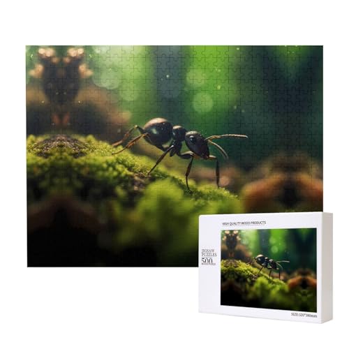 Poezjzw King Of Ameisen-Puzzles für Erwachsene, 500 Teile, Holzpuzzle für Familie, Freunde, Heimdekoration, Wandkunst, 500 x 38 cm von POEZJZW