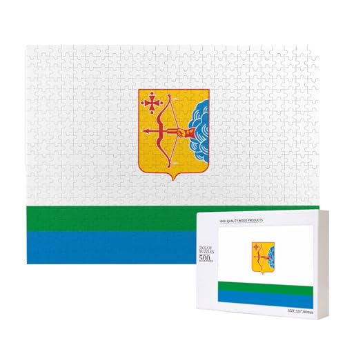 Poezjzw Kirov Flagge, klassisches Puzzle für Erwachsene, 500 Teile, Holzpuzzle, moderne Wohnkultur, intellektuelles Spiel, 52 x 38 cm von POEZJZW
