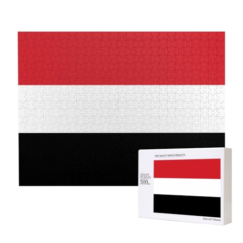 Poezjzw Klassische Jemenitische Flagge, 500 Teile, Holzpuzzle, moderne Wohnkultur, intellektuelles Spiel, 52 x 38 cm Poezjzw Klassische Jemenitische Flagge, 500 Teile, Holzpuzzle, moderne Wohnkultur, intellektuelles Spiel, 52 x 38 cm von POEZJZW