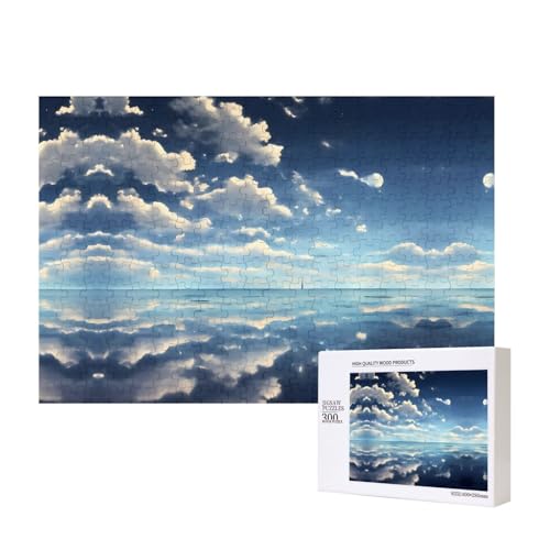 Poezjzw Klassische Puzzle, weiße Wolken über dem Meer, 300 Teile, Holzpuzzle, moderne Wohnkultur, intellektuelles Spiel, 40 x 28 cm Poezjzw Klassische Puzzle, weiße Wolken über dem Meer, 300 Teile, Holzpuzzle, moderne Wohnkultur, intellektuelles Spiel, 40 x 28 cm von POEZJZW