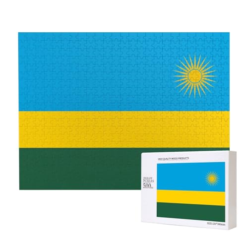 Poezjzw Klassisches Puzzle "Flagge Ruandas", 500 Teile, Holzpuzzle, moderne Wohnkultur, intellektuelles Spiel, 52 x 38 cm Poezjzw Klassisches Puzzle "Flagge Ruandas", 500 Teile, Holzpuzzle, moderne Wohnkultur, intellektuelles Spiel, 52 x 38 cm von POEZJZW