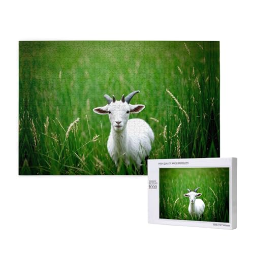 Poezjzw Klassisches Puzzle "Schaf im Reis" für Erwachsene, 1000 Teile, Holzpuzzle, moderne Heimdekoration, intellektuelles Spiel, 75 x 50 cm von POEZJZW
