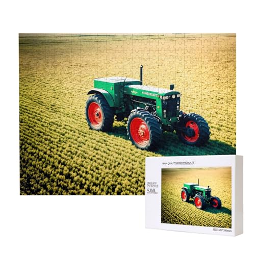 Poezjzw Klassisches Puzzle "Traktor auf Grasland", 500 Teile, Holzpuzzle, moderne Wohnkultur, intellektuelles Spiel, 52 x 38 cm Poezjzw Klassisches Puzzle "Traktor auf Grasland", 500 Teile, Holzpuzzle, moderne Wohnkultur, intellektuelles Spiel, 52 x 38 cm von POEZJZW