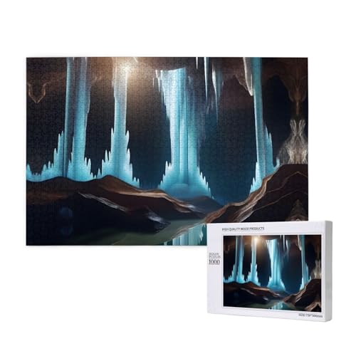 Poezjzw Klassisches Puzzle für Erwachsene, Motiv: U-Bahnhöhle, Kristall, 1000 Teile, Holzpuzzle, moderne Heimdekoration, intellektuelles Spiel, 75 x 50 cm von POEZJZW