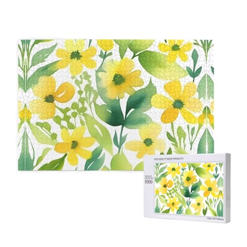 Poezjzw Klassisches Puzzle für Erwachsene, Motiv: kleine gelbe Blume, 1000 Teile, Holzpuzzle, moderne Wohnkultur, intellektuelles Spiel, 75 x 50 cm Poezjzw Klassisches Puzzle für Erwachsene, Motiv: kleine gelbe Blume, 1000 Teile, Holzpuzzle, moderne Wohnkultur, intellektuelles Spiel, 75 x 50 cm von POEZJZW