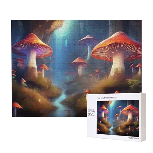 Poezjzw Klassisches Puzzle für Erwachsene, Pilzwald, 500 Teile, Holzpuzzle, moderne Wohnkultur, intellektuelles Spiel, 52 x 38 cm Poezjzw Klassisches Puzzle für Erwachsene, Pilzwald, 500 Teile, Holzpuzzle, moderne Wohnkultur, intellektuelles Spiel, 52 x 38 cm von POEZJZW
